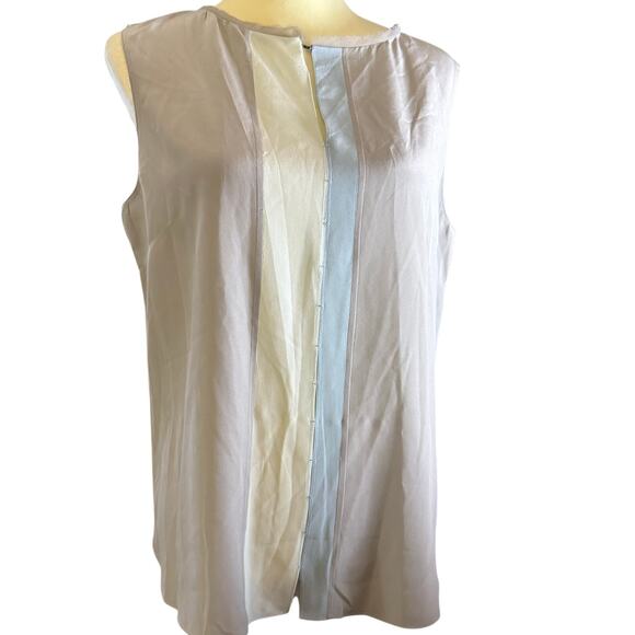 Elie Tahari 100% Silk Colorblock Sleeveless Blouse, Size Medium - Picture 1 of 9